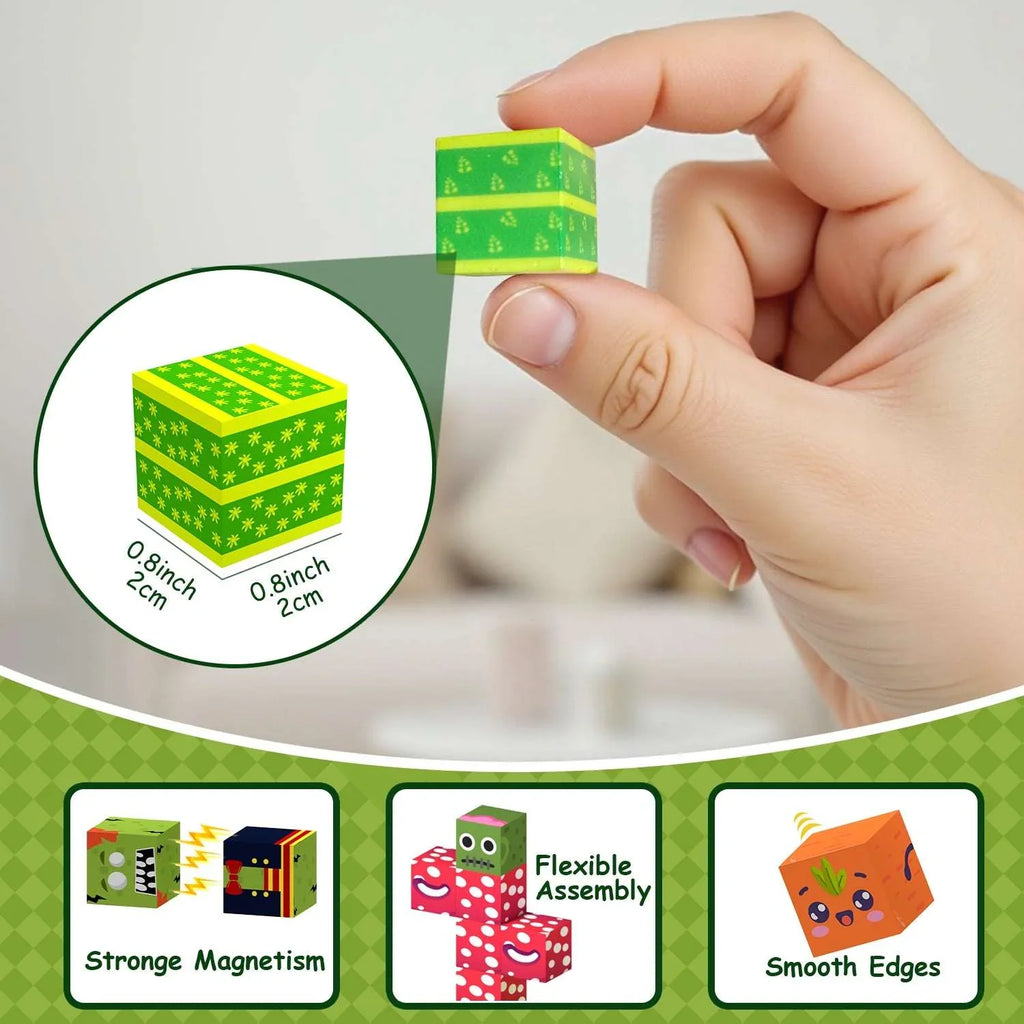 Plants vs. Zombies - 100/150 PCS Magnetic Building Blocks Cubes, Magnet Toys for Kids Age 3+, Toy Building Set for Kids, Magnets Stacking Construction Birthday Gifts for Boys Girls Age 4-8, 8-12