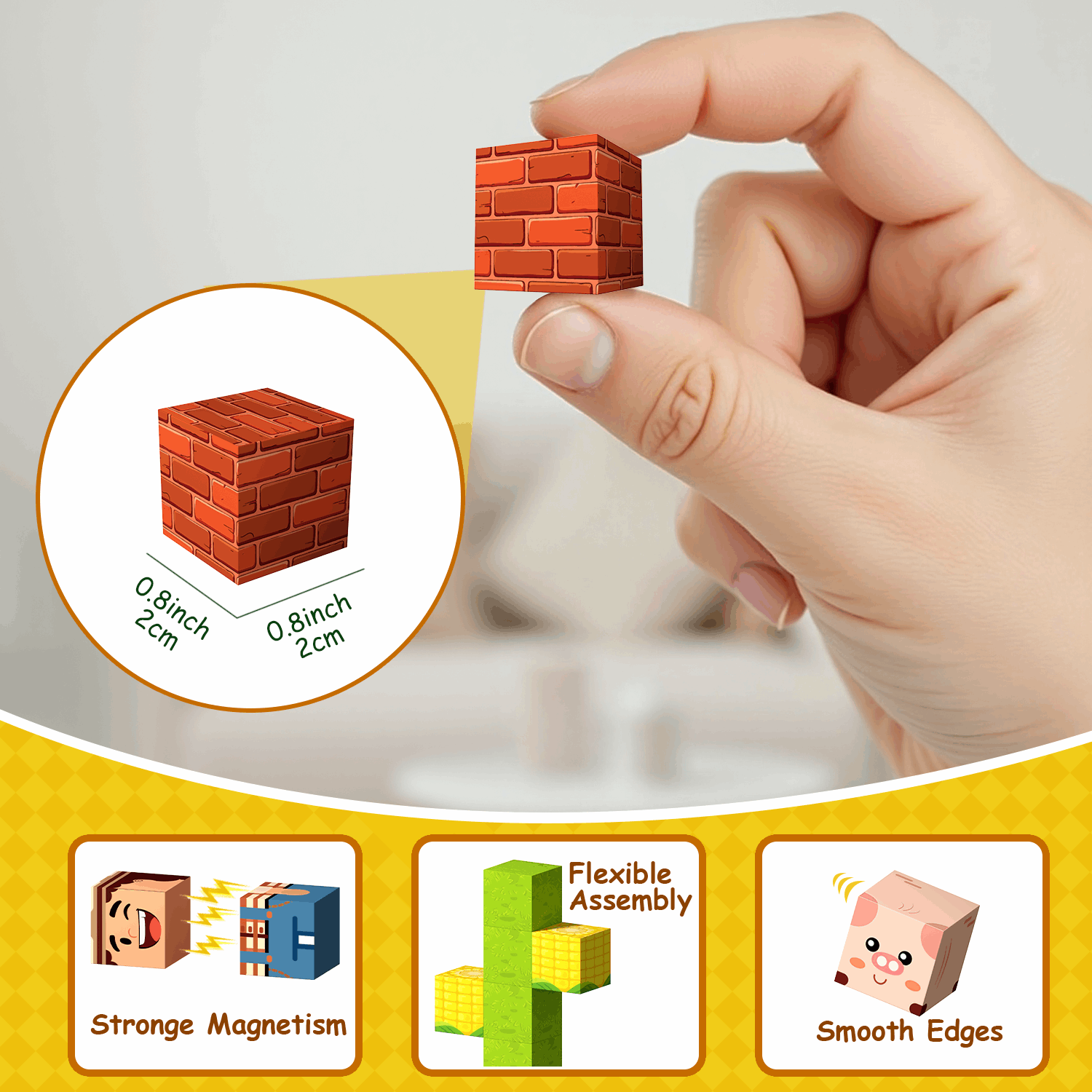 Happy Farm - 100/150 PCS Magnetic Building Blocks Cubes, Magnet Toys for Kids Age 3+, Toy Building Set for Kids, Magnets Stacking Construction Birthday Gifts for Boys Girls Age 4-8, 8-12