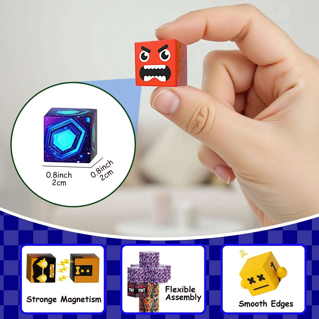 Blue Architecture Castle - 100/150 PCS Magnetic Building Blocks Cubes, Magnet Toys for Kids Age 3+, Toy Building Set for Kids, Magnets Stacking Construction Birthday Gifts for Boys Girls Age 4-8, 8-12