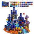 Blue Architecture Castle - 100/150 PCS Magnetic Building Blocks Cubes, Magnet Toys for Kids Age 3+, Toy Building Set for Kids, Magnets Stacking Construction Birthday Gifts for Boys Girls Age 4-8, 8-12